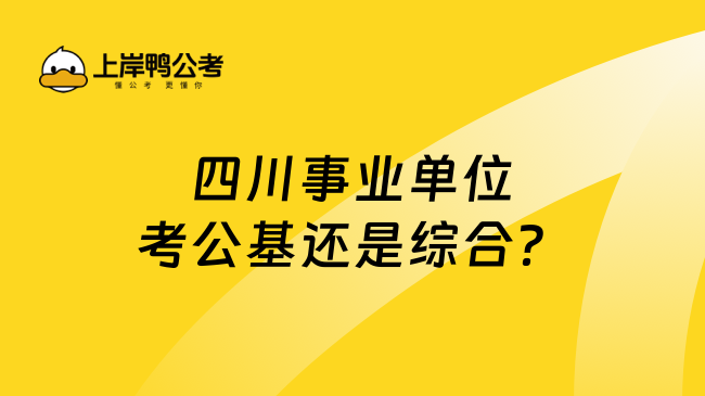 四川事业单位考公基还是综合？