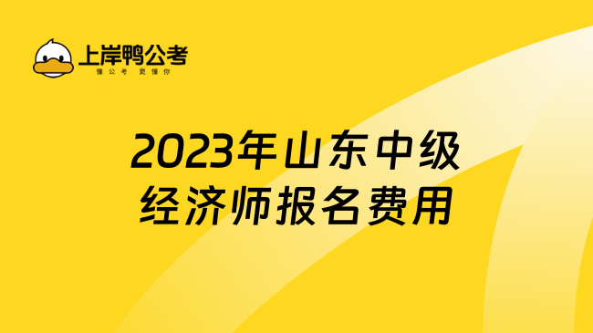 2023年山东中级经济师报名费用