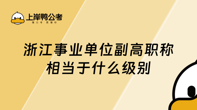 浙江事业单位副高职称相当于什么级别