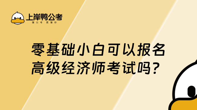 零基础小白可以报名高级经济师考试吗？