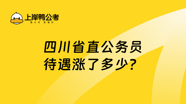 四川省直公务员待遇涨了多少？