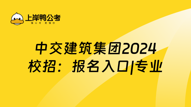 中交建筑集团2024校招：报名入口|专业