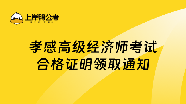 孝感高级经济师考试合格证明领取通知