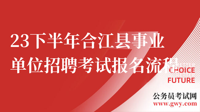 23下半年合江县事业单位招聘考试报名流程