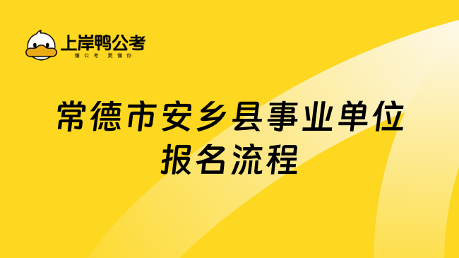 常德市安乡县事业单位报名流程