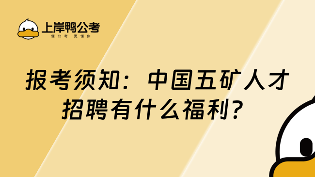 报考须知：中国五矿人才招聘有什么福利？