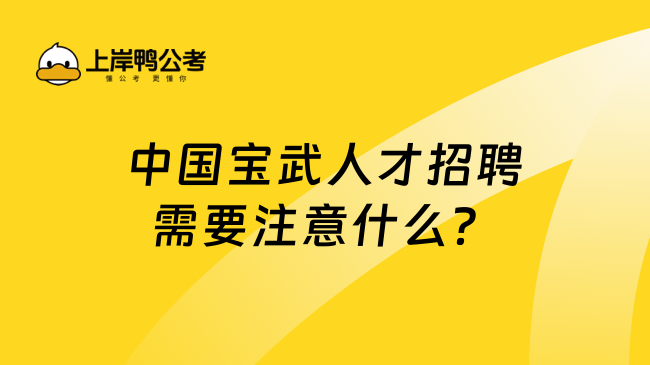 中国宝武人才招聘需要注意什么？