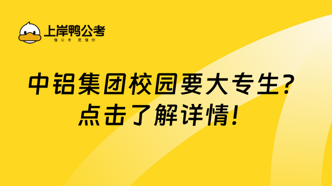 中铝集团校园要大专生？点击了解详情！