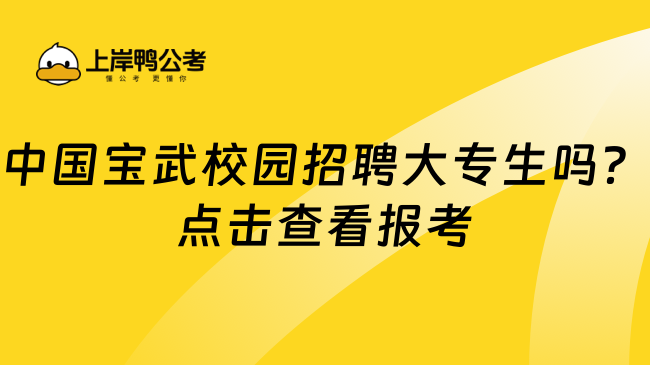 中国宝武校园招聘大专生吗？点击查看报考