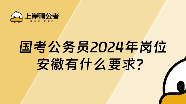 国考公务员2024年岗位安徽有什么要求？