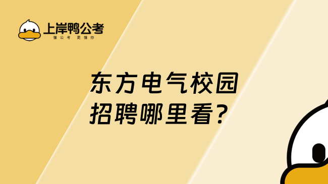 东方电气校园招聘哪里看？