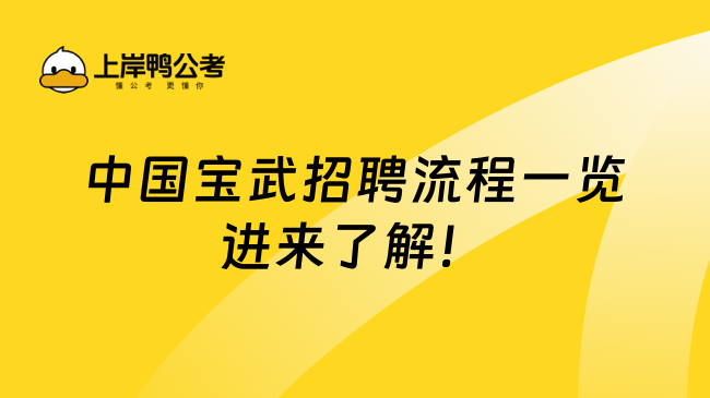 中国宝武招聘流程一览进来了解！