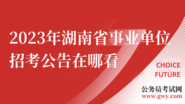 2023年湖南省事业单位招考公告在哪看