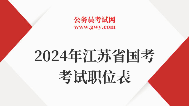 2024年江苏省国考考试职位表