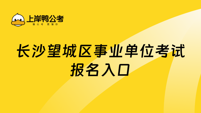 长沙望城区事业单位考试报名入口