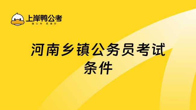 河南乡镇公务员考试条件