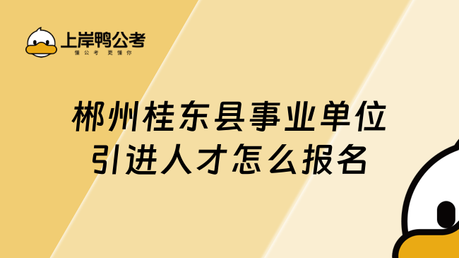 郴州桂东县事业单位引进人才怎么报名