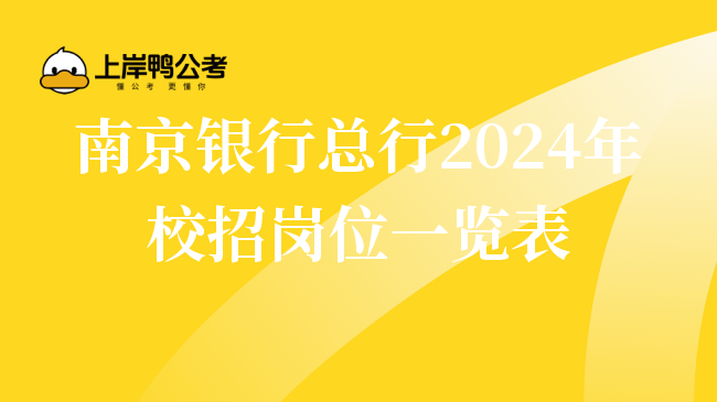 南京银行总行2024年校招岗位一览表