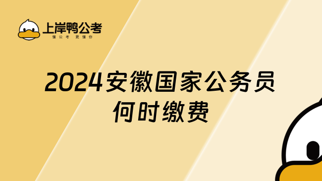 2024安徽国家公务员何时缴费