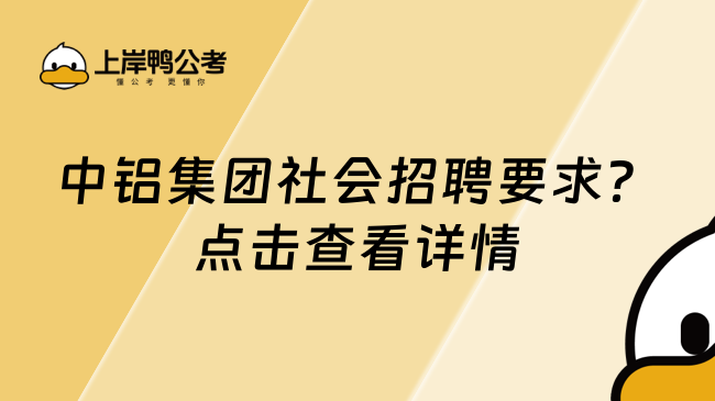 中铝集团社会招聘要求？点击查看详情