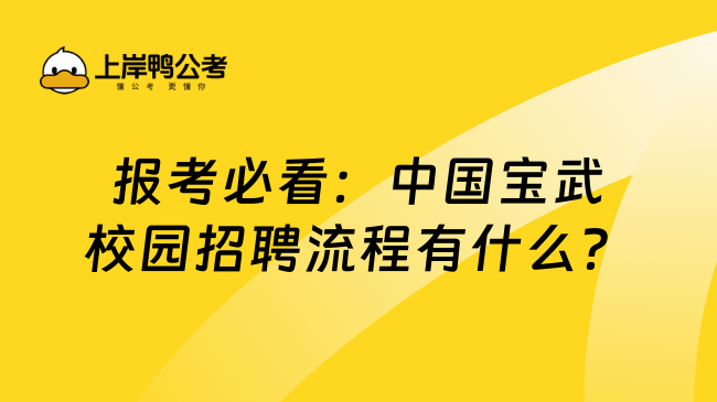 报考必看：中国宝武校园招聘流程有什么？