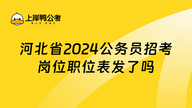 河北省2024公务员招考岗位职位表发了吗