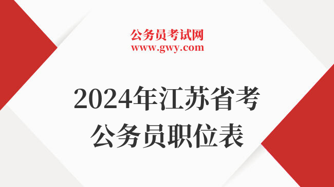2024年江苏省考公务员职位表