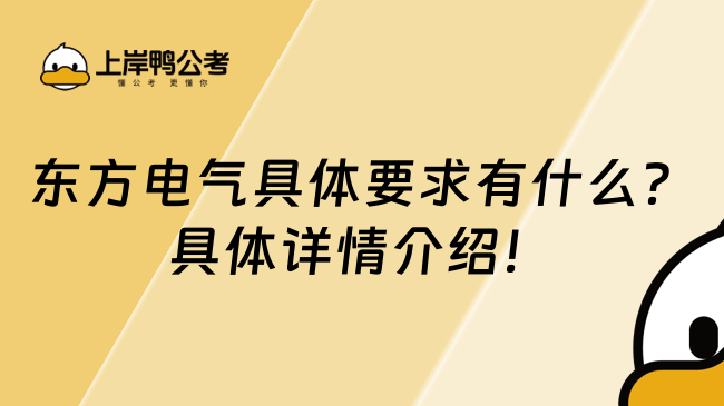 东方电气具体要求有什么？具体详情介绍！