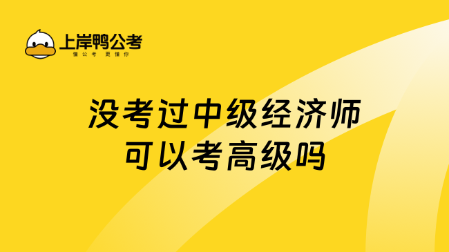 没考过中级经济师可以考高级吗