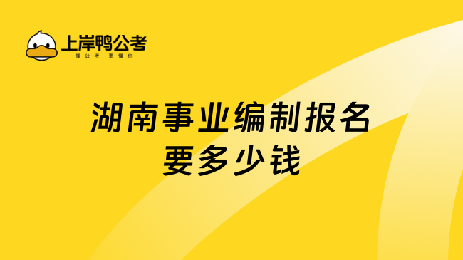 湖南事业编制报名要多少钱