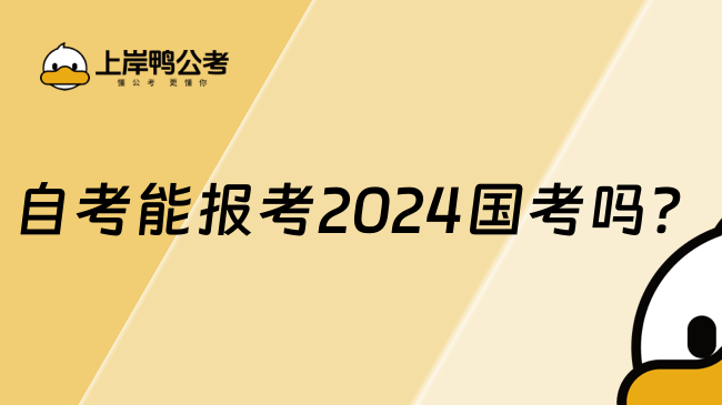 自考能报考2024国考吗？