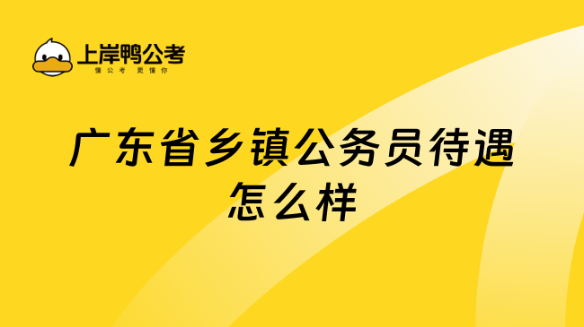 广东省乡镇公务员待遇怎么样