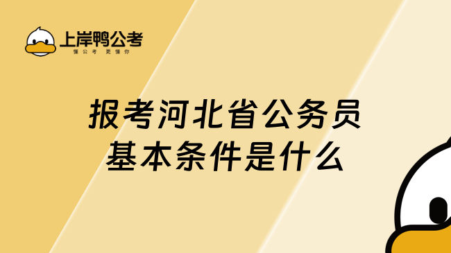 报考河北省公务员基本条件是什么