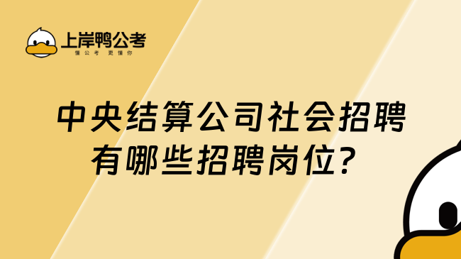 中央结算公司社会招聘有哪些招聘岗位？