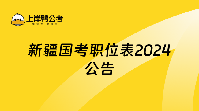 新疆国考职位表2024公告