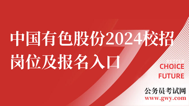 中国有色股份2024校招岗位及报名入口