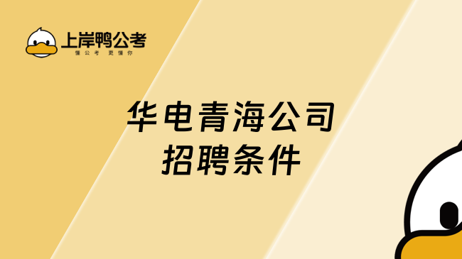 华电青海公司招聘条件