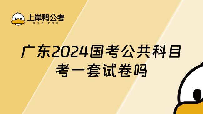 广东2024国考公共科目考一套试卷吗