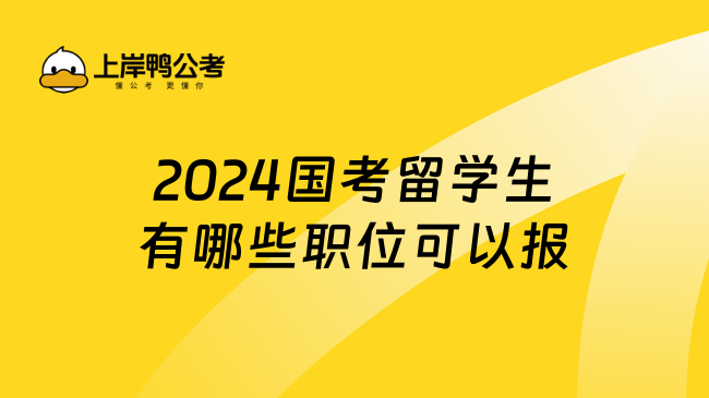 2024国考留学生有哪些职位可以报