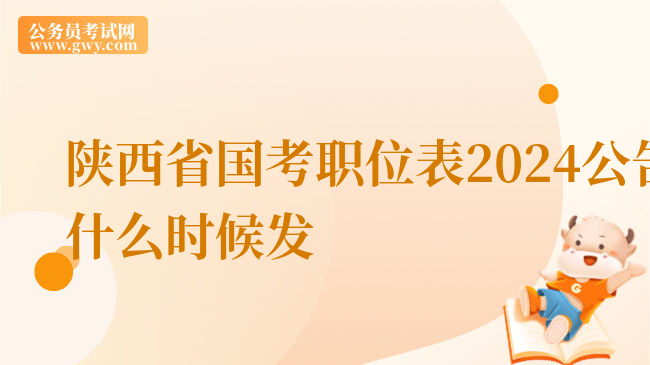 陕西省国考职位表2024公告什么时候发