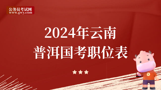 2024年云南普洱国考职位表