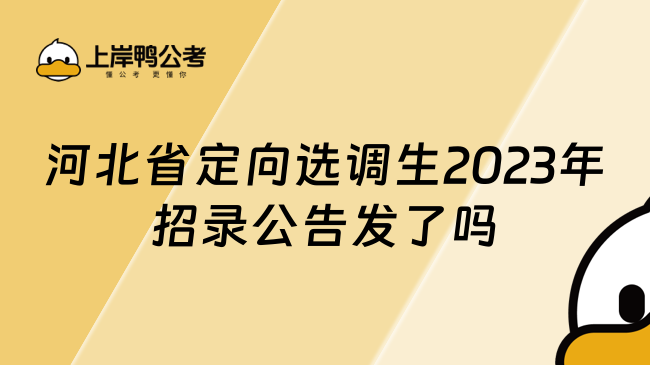 河北省定向选调生2023年招录公告发了吗