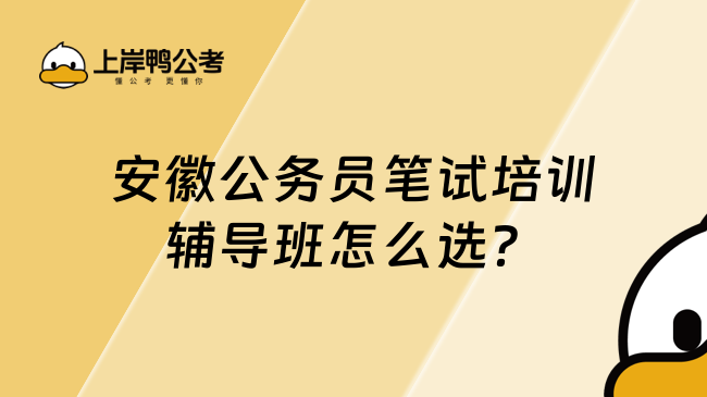 安徽公务员笔试培训辅导班怎么选？