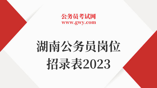 湖南公务员岗位招录表2023