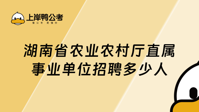 湖南省农业农村厅直属事业单位招聘多少人