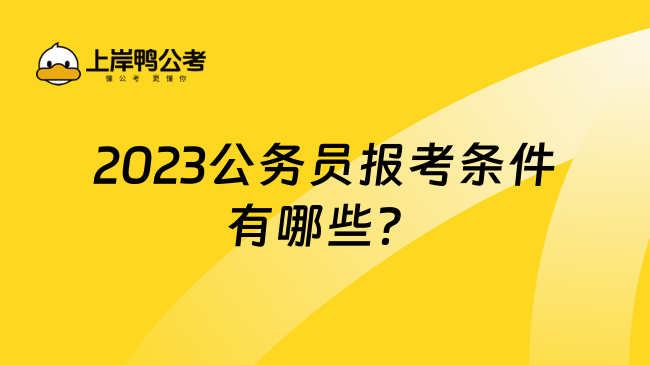 2023公务员报考条件有哪些？