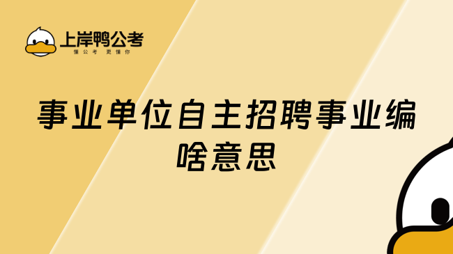 事业单位自主招聘事业编啥意思