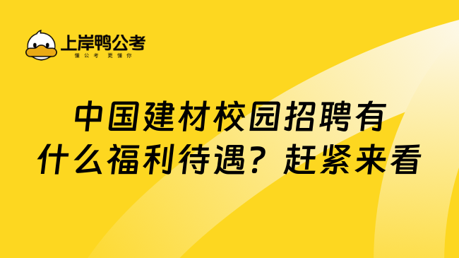 中国建材校园招聘有什么福利待遇？赶紧来看