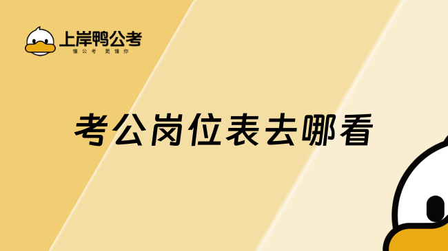 考公岗位表去哪看