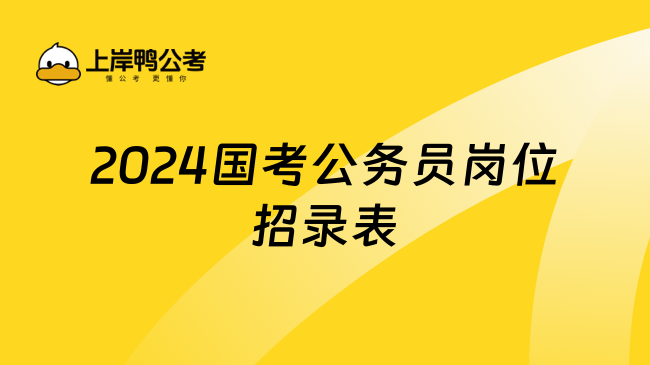 2024国考公务员岗位招录表